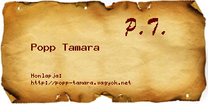 Popp Tamara névjegykártya